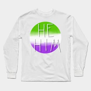 He/Him Genderqueer Flag Long Sleeve T-Shirt